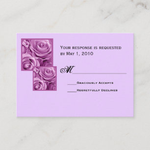 LILA PAARSE bruiloft RSVP Response Kaart
