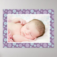 Lila Paarse en Blauwe Bloemen Custom Foto