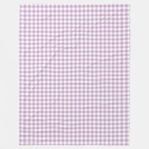 Lila Paarse en Witte Pastel Gingham Cheques Fleece Deken