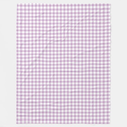 Lila Paarse en Witte Pastel Gingham Cheques Fleece Deken (Voorkant)