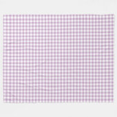 Lila Paarse en Witte Pastel Gingham Cheques Fleece Deken (Voorkant (Horizontaal))