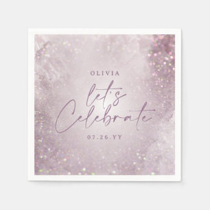 Lila paarse glitter elegant verjaardagsfeest decor servet