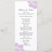 Lila Paarse kant Doily Wedding Programma (Voorkant)