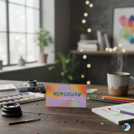 Lila Paarse kleurrijke Neon Bright Bold Cheerful Visitekaartje