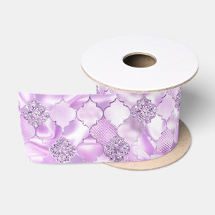 Lila Paarse Marokkaanse Quatrefoil Patroon Lint