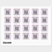 Lila Paarse QR Code Stickers Logo 1,5 inch Vierkan (Vel)