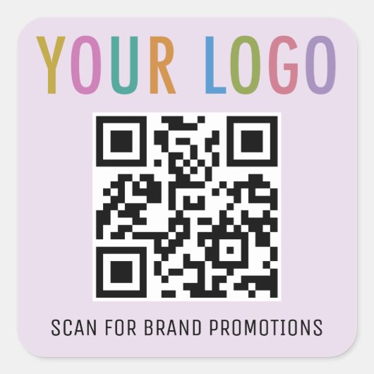 Lila Paarse QR Code Stickers Logo 1,5 inch Vierkan (Voorkant)