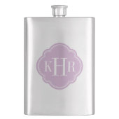 Lila Paarse Quatrefoil Custom Monogram Flacon (Voorkant)