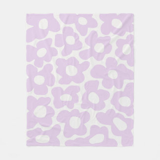 Lila Paarse Retro Groovy Baby Flowers Patroon Fleece Deken