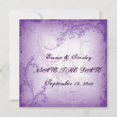 lila paarse scrollblad Sla de datum op Kaart (Voorkant)