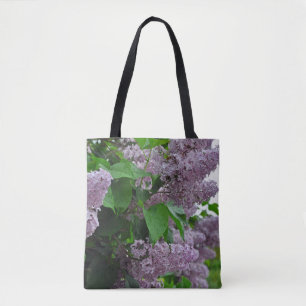 lila Paarse veerbloemen Draagtas