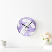 lila paarse volleybaldecor ronde klok (Huis)