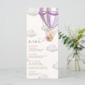 Lila Paarse We kunnen nauwelijks wachten Baby show Menu (Staand voorkant)