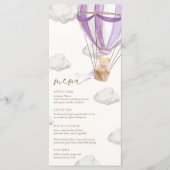 Lila Paarse We kunnen nauwelijks wachten Baby show Menu (Voorkant)