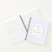 Lila Paarse witte coquette esthetisch monogram Notitieboek (Binnen)