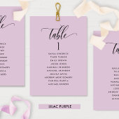 Lila Paarse Zitplan Kaarten met Gastennamen