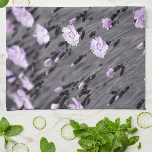 Lila papegaaibloemen theedoek (Gevouwen)