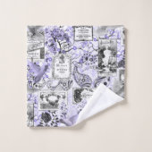 Lila parfumlabels bad handdoek (Wasdoekje)