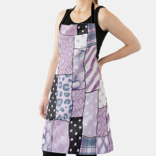 Lila Patchwork Boho Keuken Schort