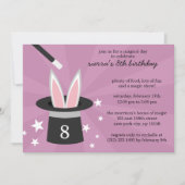 Lila Peek-a-Boo Rabbit Custom Magic Birthday Part Kaart (Voorkant)