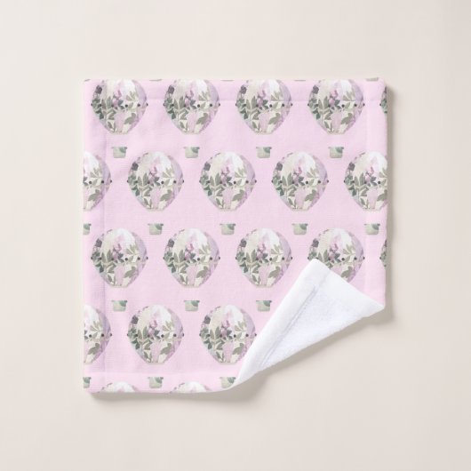 LILA PINK HOT AIR BALLOON BATHROOM TOWEL SET BAD HANDDOEK (Wasdoekje)