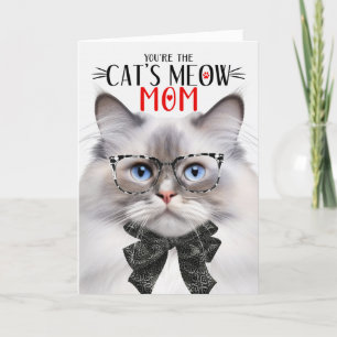 Lila Punt Ragdoll Kat voor Moeder op Moederdag Feestdagen Kaart