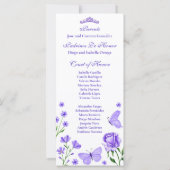 Lila Quinceañera Orde van Evenementen Programma (Achterkant)