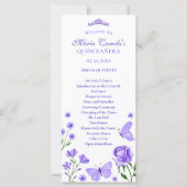 Lila Quinceañera Orde van Evenementen Programma (Voorkant)