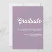 Lila Retro Bold Typografie Foto Afstuderen Kaart (Achterkant)