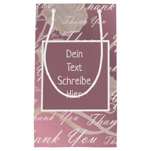 lila, roos, goud, zilver, bedankt + u, bloemen, sm klein cadeauzakje (Voorkant)