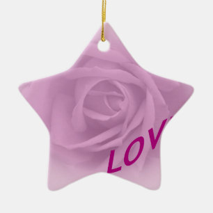 Lila Roos voor Liefde Keramisch Ornament