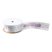 Lila & Roze Bloemen Trouwuitnodiging Lint (Spoel)