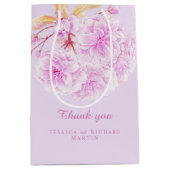Lila roze bloesem bloemen kunst bruiloft dank u medium cadeauzakje (Voorkant)