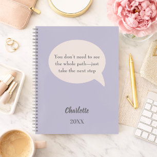 Lila roze ivoor inspirerend doel citaat notitieboek