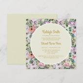 Lila roze Waterverf Floral Sage College Trunk Kaart (Voorkant / Achterkant)