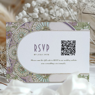 Lila RSVP Art Nouveau Deco Mucha invoegen Kaart