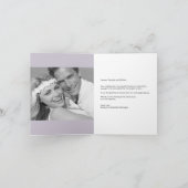 Lila Scallop Band Romantisch Script 3 Foto Bruilof Bedankkaart (Binnen)