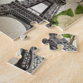 lila scripts moderne parijs eiffeltoren legpuzzel (Zijkant)