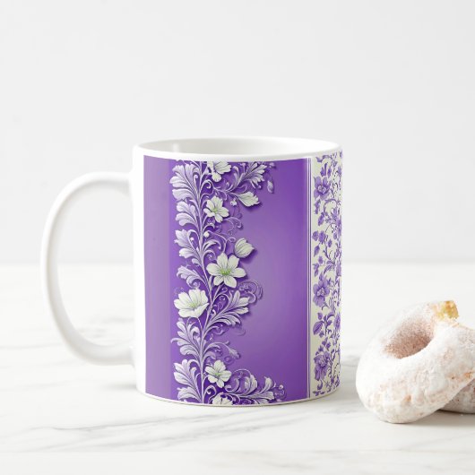 Lila sierpatroon koffiemok (Met donut)