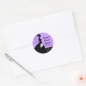 Lila Silhouette Bruid Vrijgezellenfeest Sticker (Envelop)