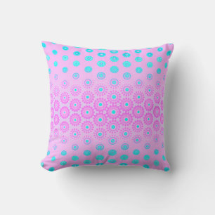 Lila, Sky Blue en Pink Flowers Kussen