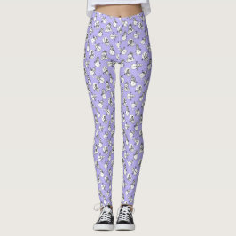 Lila sneeuwmannenpatroon | Schattige kerstfeest Leggings