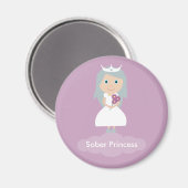 Lila sobere prinsessenmagneet magneet (Voorkant / Achterkant)