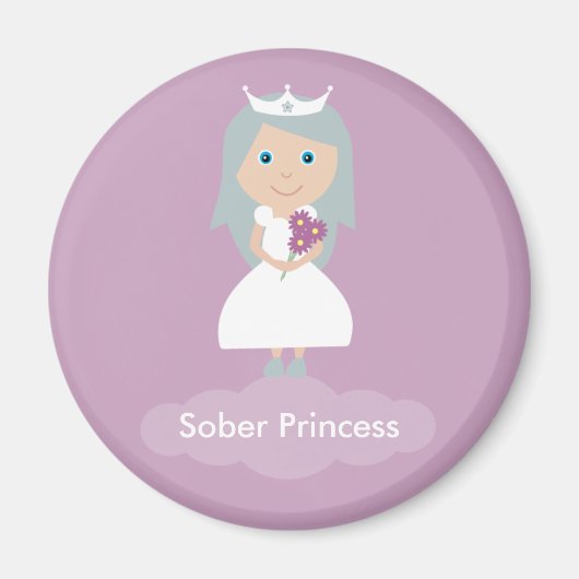 Lila sobere prinsessenmagneet magneet (Voorkant)