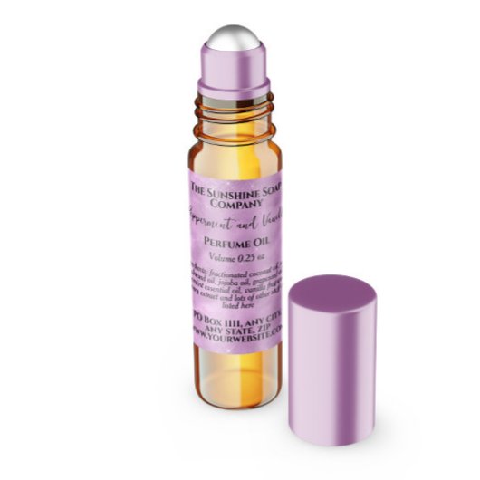 Lila Sparkles Parfum Roller Flesetiket Vierkante Sticker