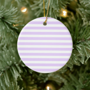Lila strepen met paars en wit snoep keramisch ornament