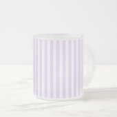 Lila strepen met paars en wit snoep matglas koffiemok (Voorkant rechts)