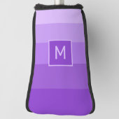 Lila Stripes aangepast monogram Golf Head Hoesje Golfheadcover (Draai 90)