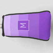 Lila Stripes aangepast monogram Golf Head Hoesje Golfheadcover (Voorkant)