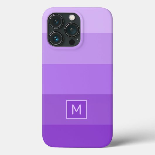 Lila stripes aangepaste monogram telefoongevallen Case-Mate iPhone case (Achterkant)
